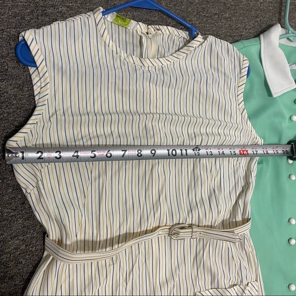 SOLD! 5❤️TRUE Vintage dress.small.medium.large orange white blue short - Picture 11 of 12